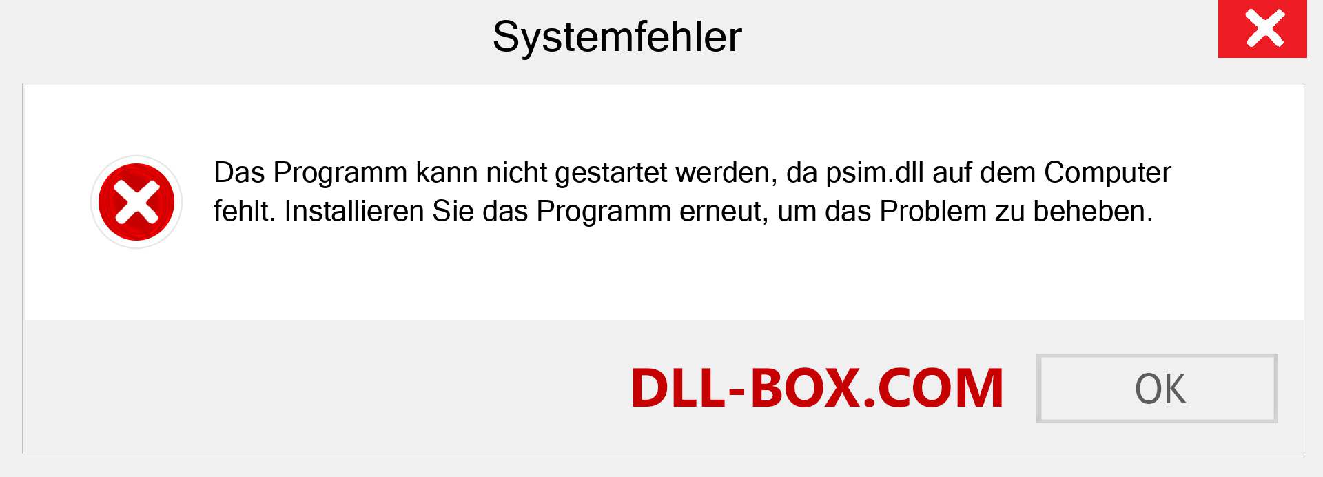 psim.dll-Datei fehlt?. Download für Windows 7, 8, 10 - Fix psim dll Missing Error unter Windows, Fotos, Bildern